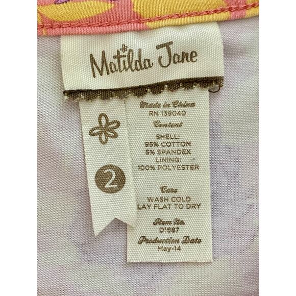 Matilda Jane Secret Fields Orange Blue Floral Citronella Knit Long Sleeve Dress - Picture 7 of 7